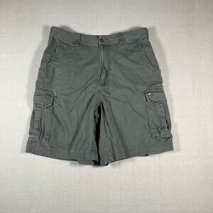 Y2K Tommy Hilfiger Cargo Shorts Mens 36W Green Baggy